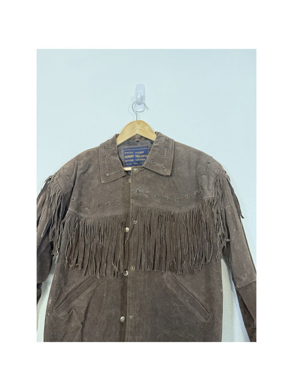 Vtg Sergio Valente Suede Leather Fringe Jacket Women MED Western Boho Rodeo NWT - Picture 10 of 14